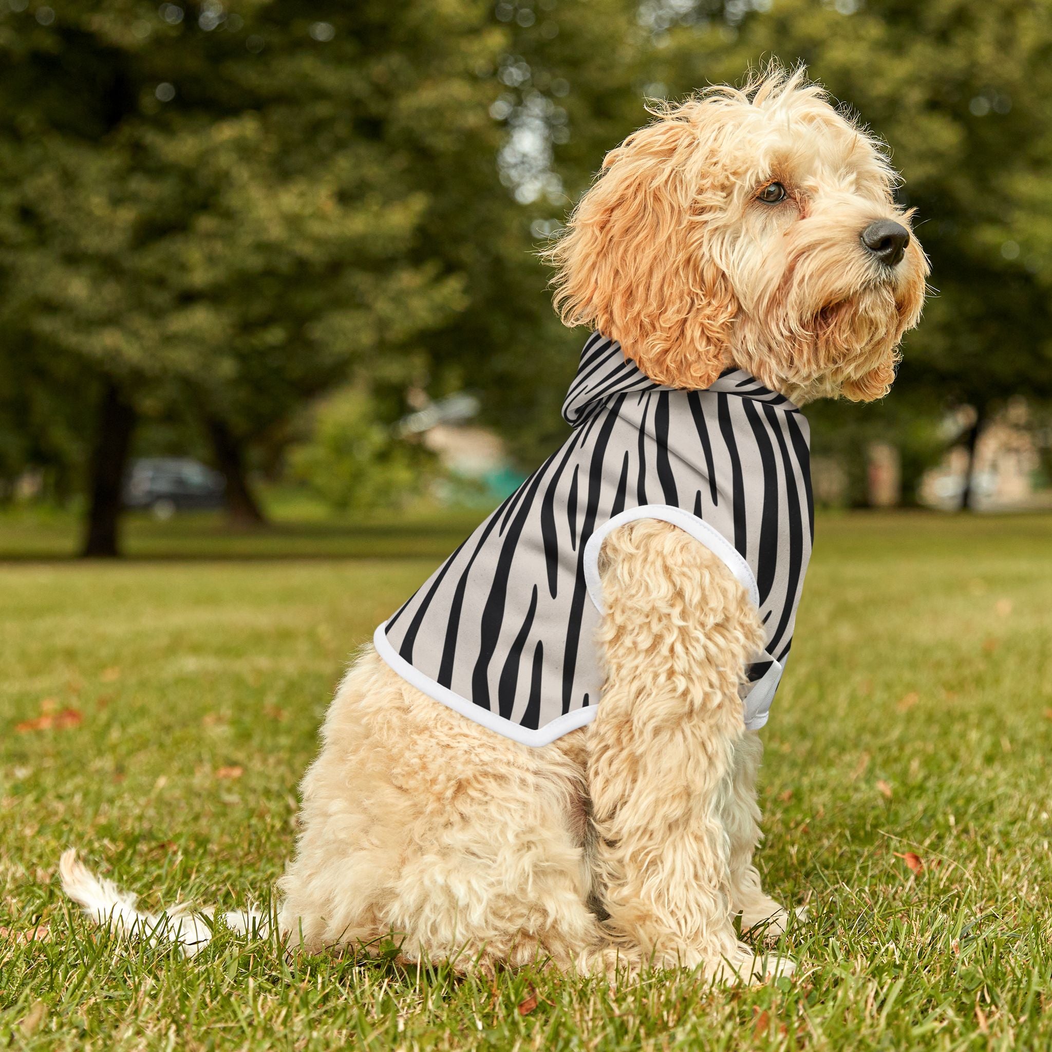 Zebra Print Pet Hoodie, Stylish Dog Sweater for Cold Weather, Cute Animal Apparel, Perfect for Pets, Pet Gift for Holidays