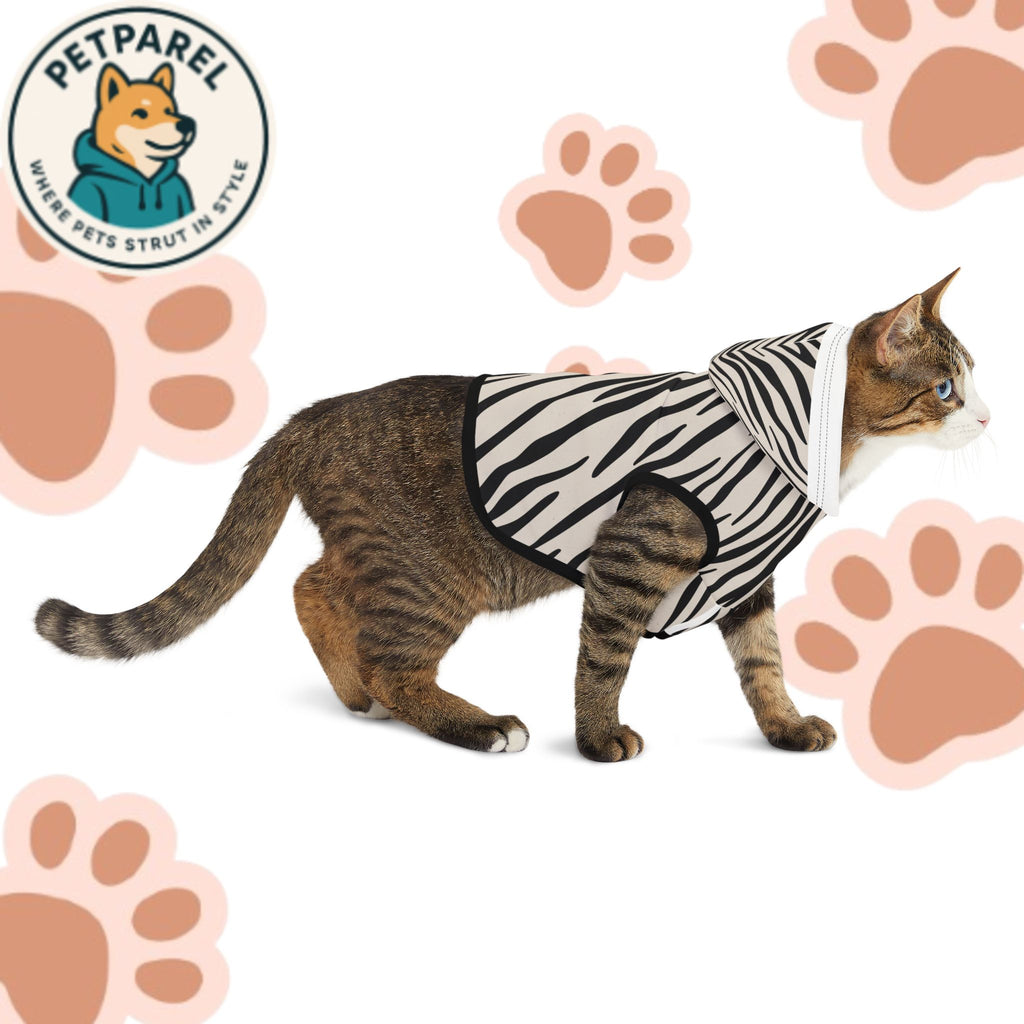 Zebra Print Pet Hoodie, Stylish Dog Sweater for Cold Weather, Cute Animal Apparel, Perfect for Pets, Pet Gift for Holidays