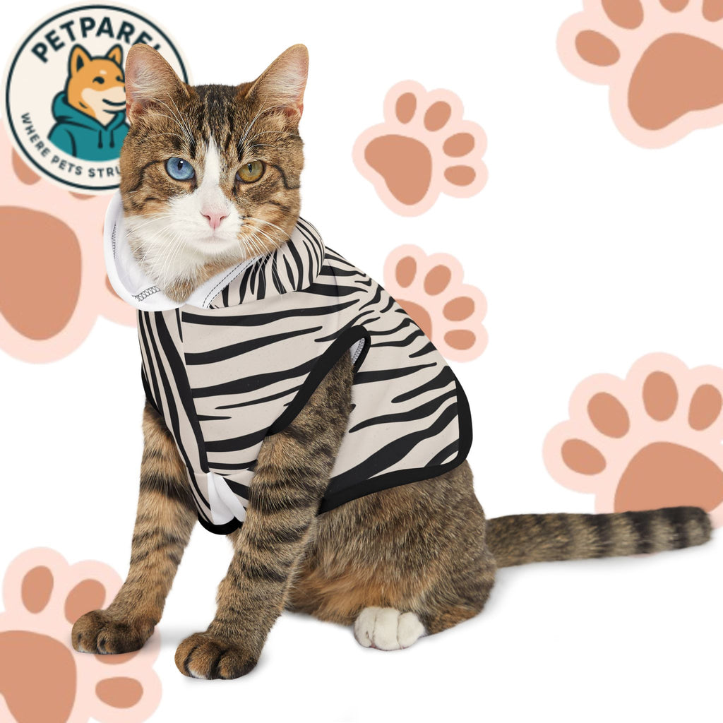 Zebra Print Pet Hoodie, Stylish Dog Sweater for Cold Weather, Cute Animal Apparel, Perfect for Pets, Pet Gift for Holidays