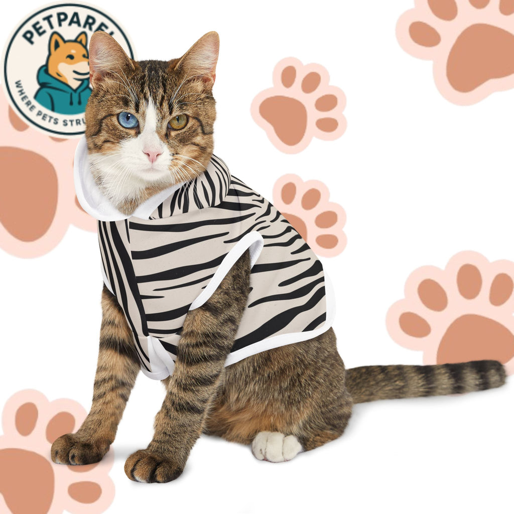 Zebra Print Pet Hoodie, Stylish Dog Sweater for Cold Weather, Cute Animal Apparel, Perfect for Pets, Pet Gift for Holidays